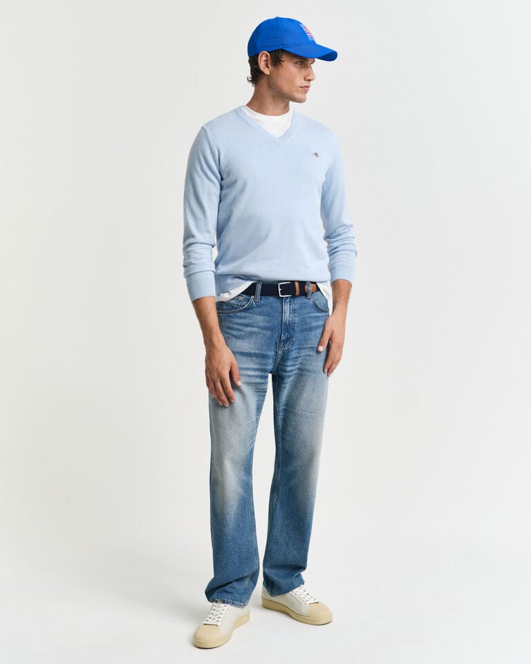 Gant Jersey clásico de algodón con cuello de pico En oferta