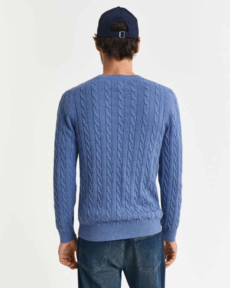 Gant Jersey de cuello redondo y punto de ochos en algodón Oferta exclusiva