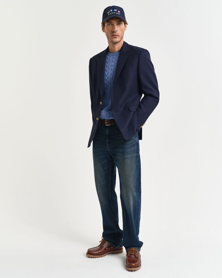 Gant Jersey de cuello redondo y punto de ochos en algodón Oferta exclusiva