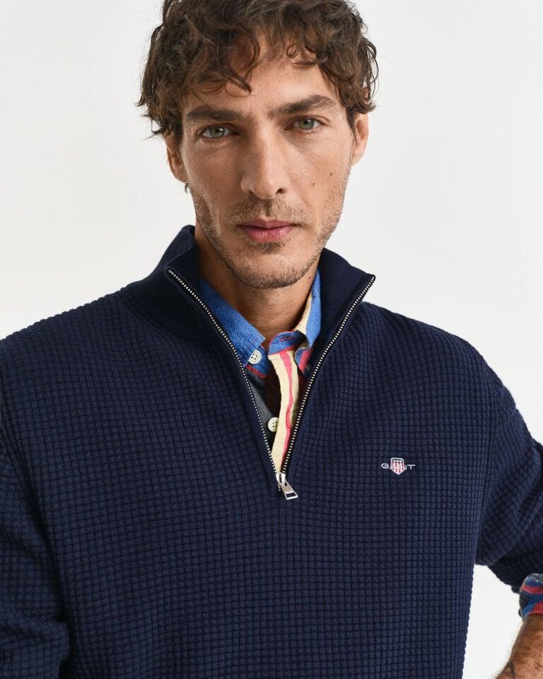 Gant Jersey de algodón con media cremallera y textura Última moda