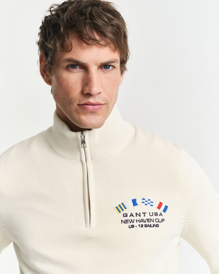 Gant Jersey con media cremallera Nautical Flags Descuento por venta flash