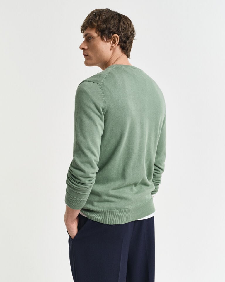 Gant Jersey clásico de algodón con cuello de pico Ofertas especiales