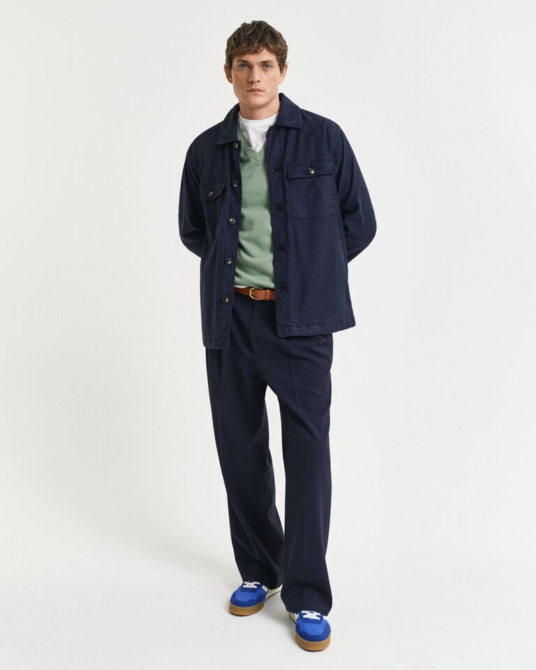 Gant Jersey clásico de algodón con cuello de pico Ofertas especiales