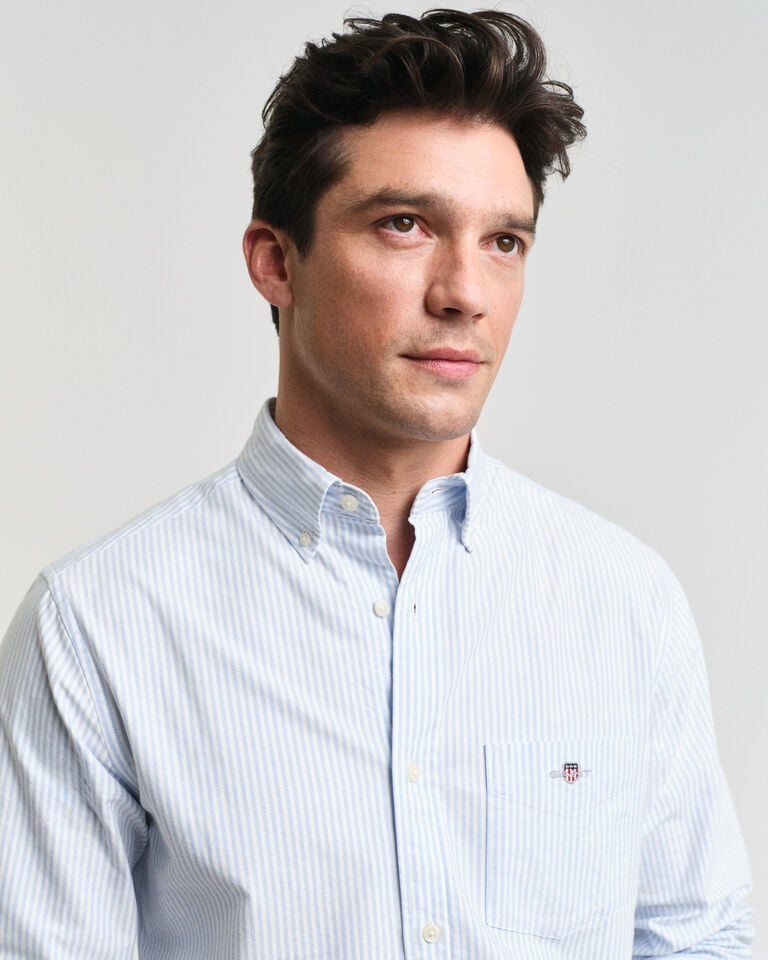 Gant Camisa Oxford clásica Regular Fit de rayas finas Gran oferta