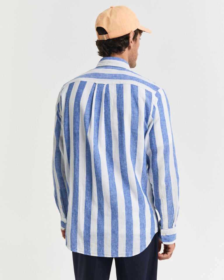 Gant Camisa Regular Fit de lino y algodón a rayas llamativas Tienda