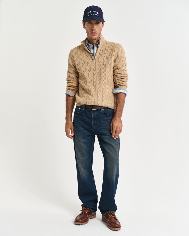 Gant Jersey de punto de ochos de algodón con media cremallera COMPRAR AHORA