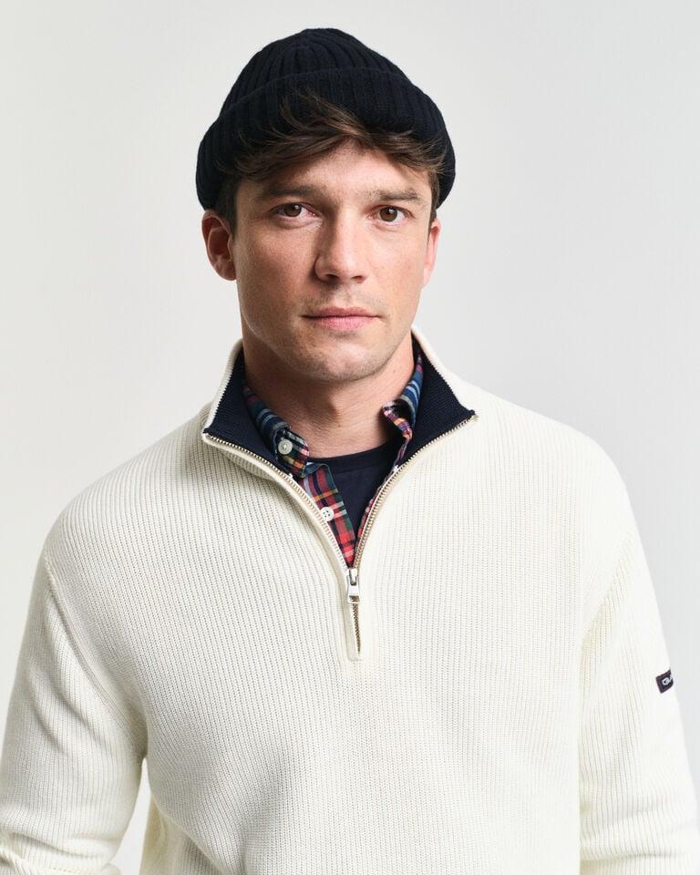 Gant Jersey con media cremallera de algodón acanalado Grandes descuentos