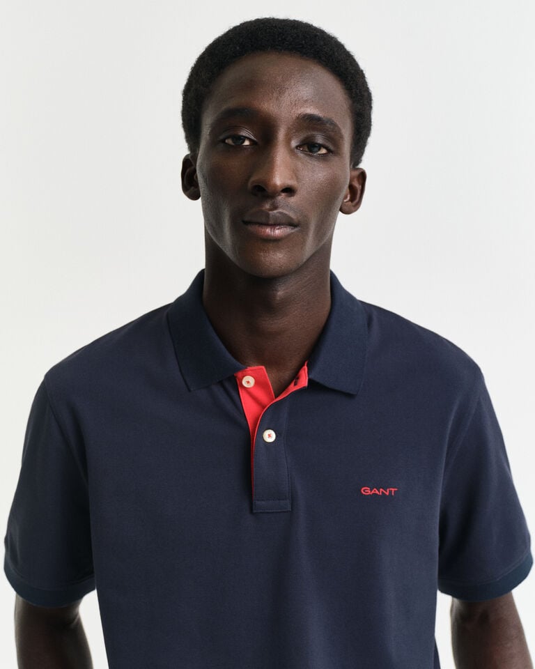 Gant Polo de piqué en contraste Descuento por venta flash