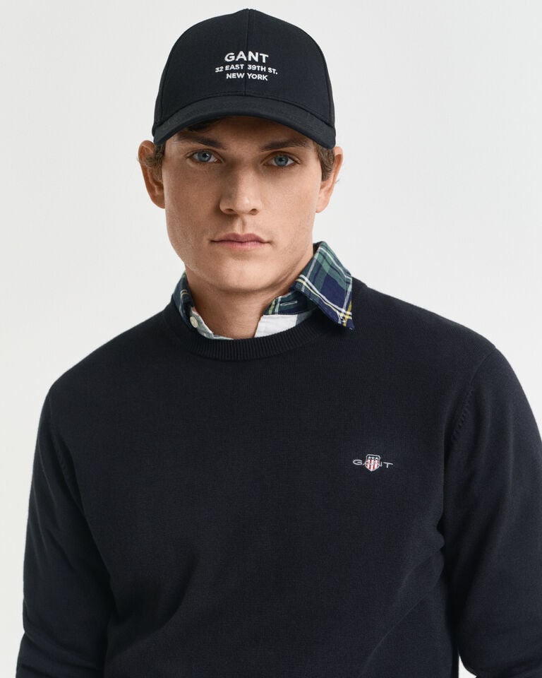 Gant Jersey clásico de algodón con cuello redondo Descuento por venta flash