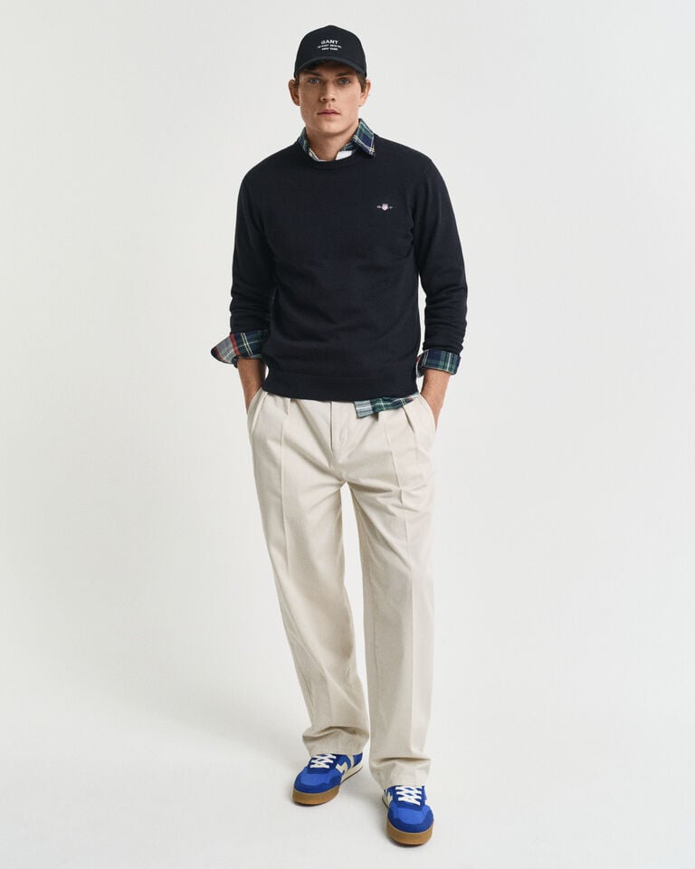 Gant Jersey clásico de algodón con cuello redondo Descuento por venta flash