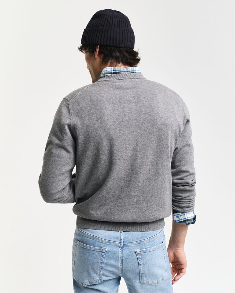 Gant Jersey clásico de algodón con cuello redondo Ofertas de temporada