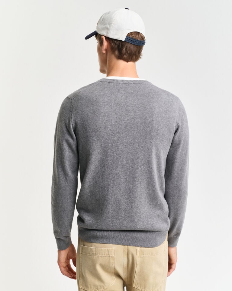 Gant Jersey clásico de algodón con cuello de pico Ofertas especiales