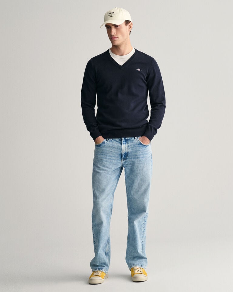 Gant Jersey clásico de algodón con cuello de pico Grandes ahorros