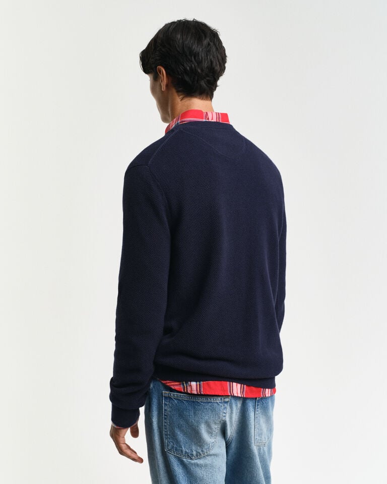 Gant Jersey de cuello redondo en piqué de algodón 2025