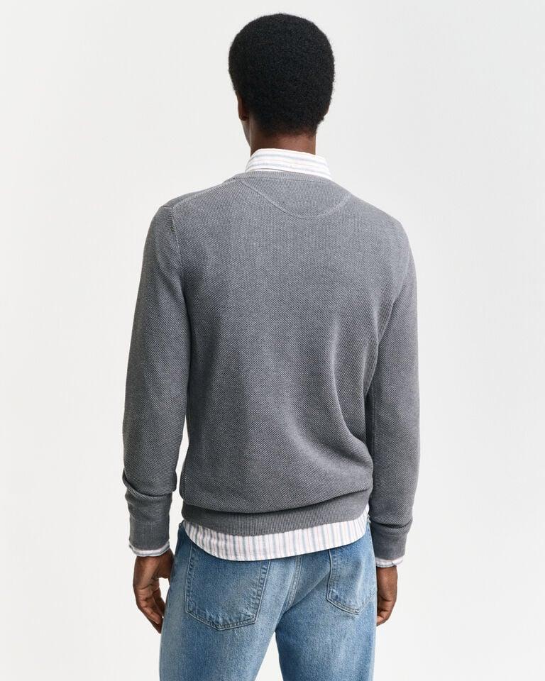 Gant Jersey de cuello redondo en piqué de algodón Outlet