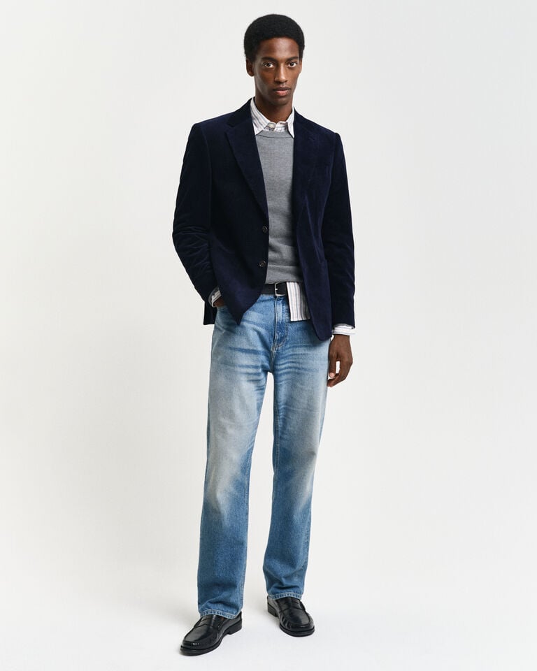 Gant Jersey de cuello redondo en piqué de algodón Outlet