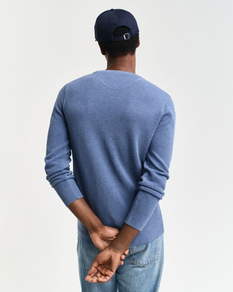 Gant Jersey de cuello redondo en piqué de algodón Rebajas baratas