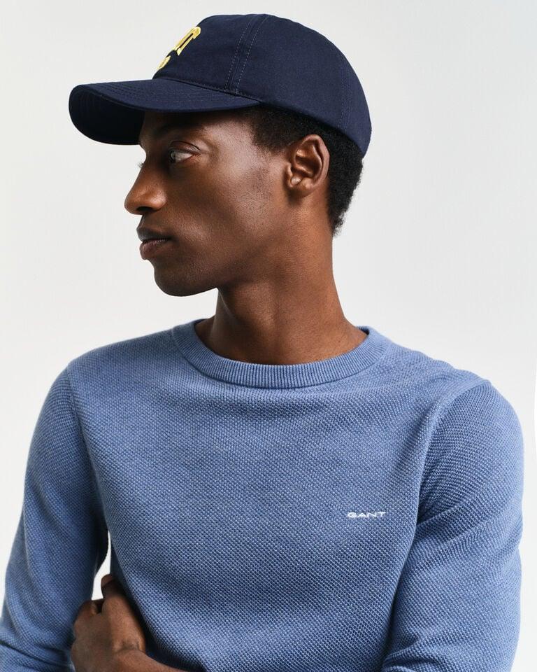 Gant Jersey de cuello redondo en piqué de algodón Rebajas baratas