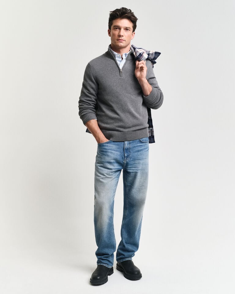 Gant Jersey de algodón con media cremallera Casual Rebajas de fábrica