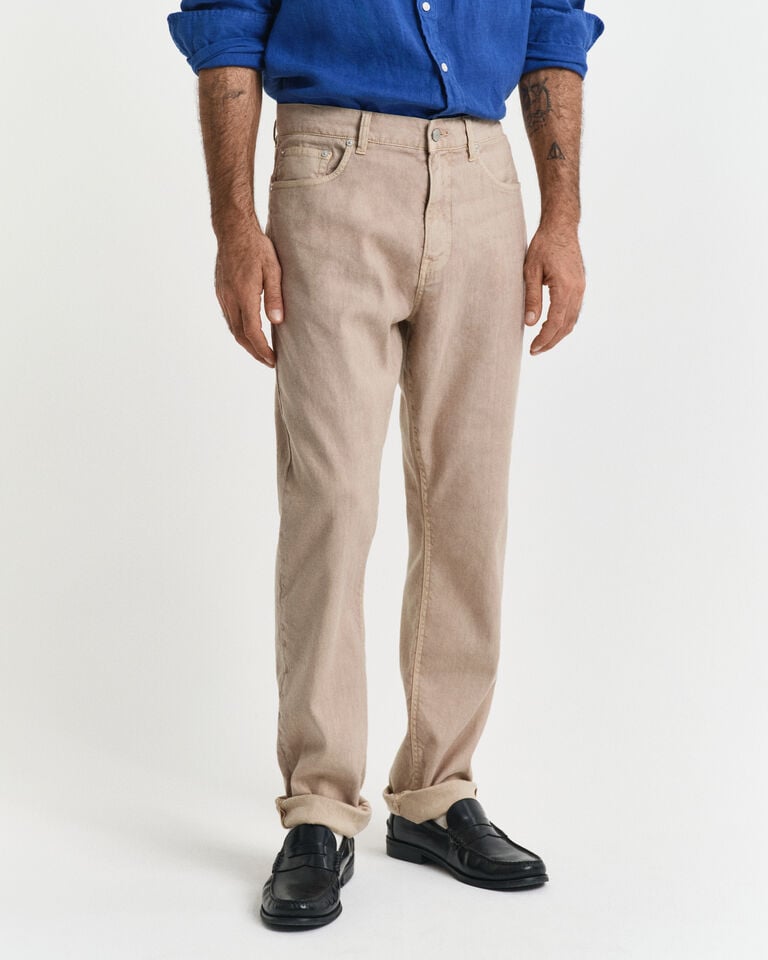 Gant Vaqueros Regular Fit de algodón y lino Tienda