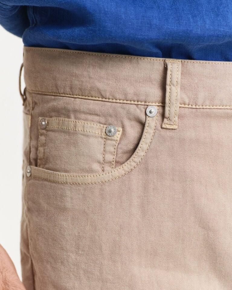 Gant Vaqueros Regular Fit de algodón y lino Tienda