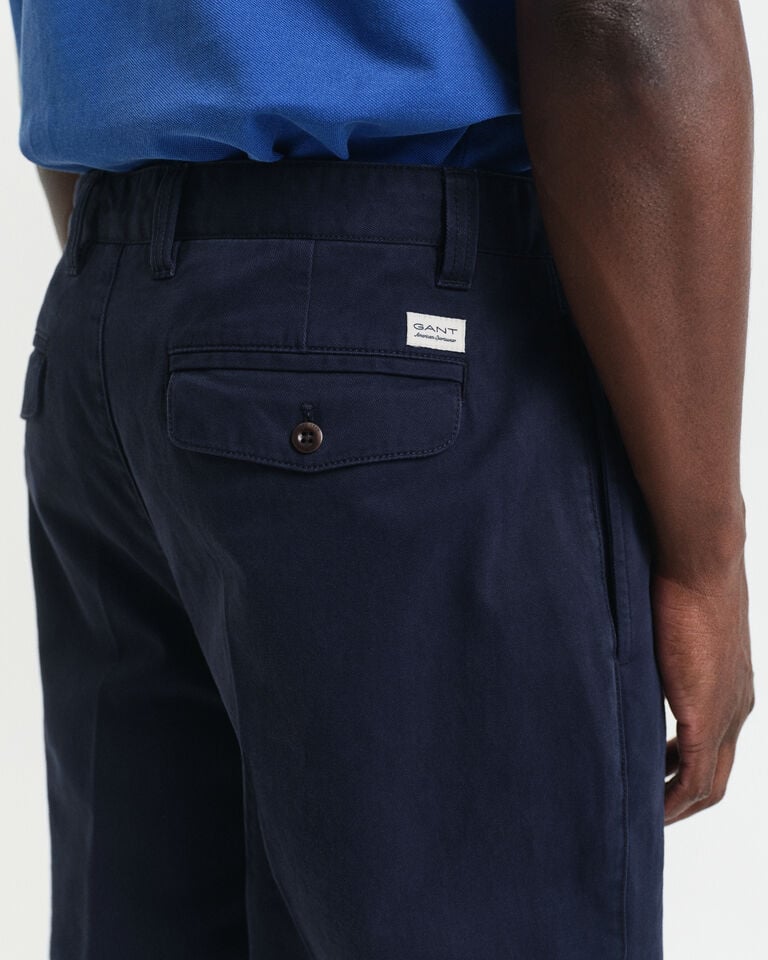 Gant Pantalones chinos de pinzas Relaxed Fit en sarga de algodón Precio de fábrica