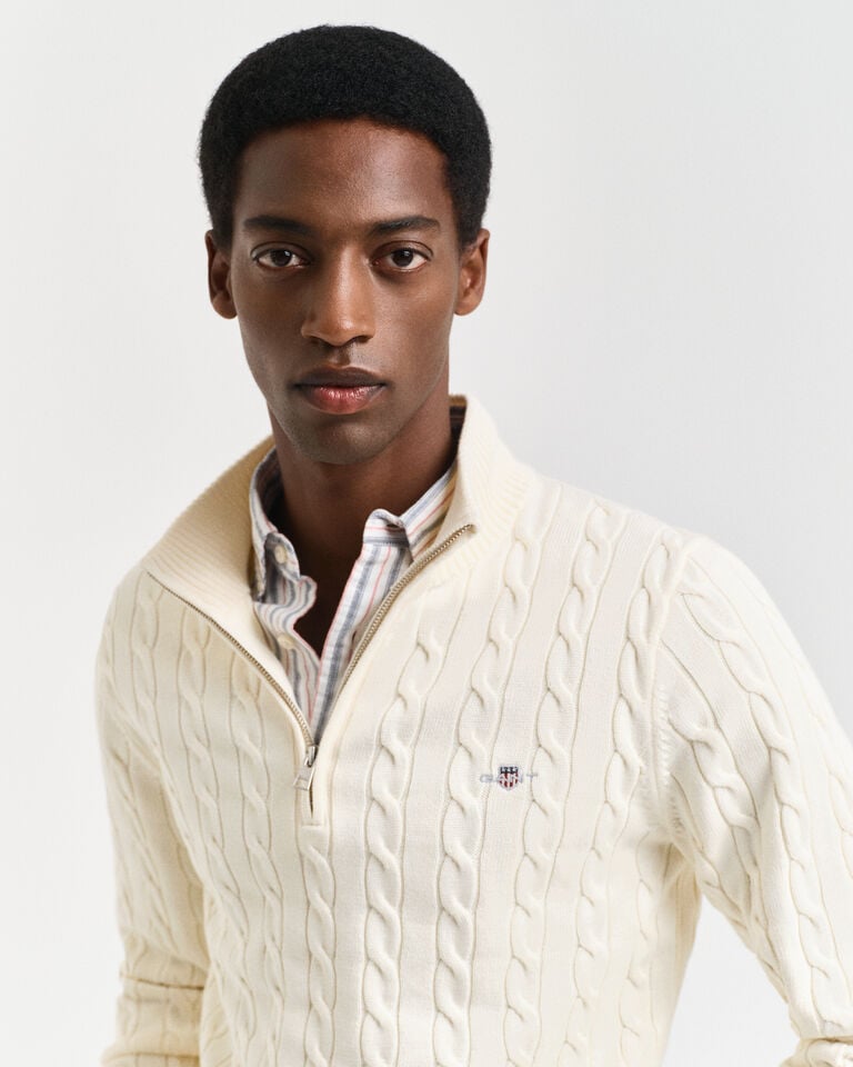 Gant Jersey de punto de ochos de algodón con media cremallera Precios de Black Friday