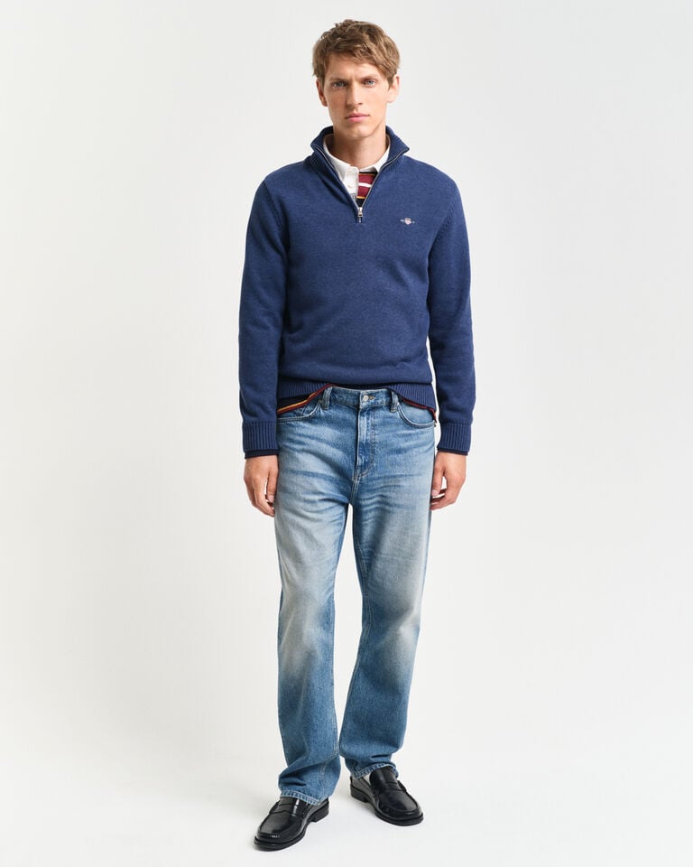Gant Jersey de algodón con media cremallera Casual Descuento por venta flash