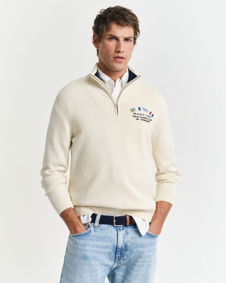 Gant Jersey con media cremallera Nautical Flags Ofertas