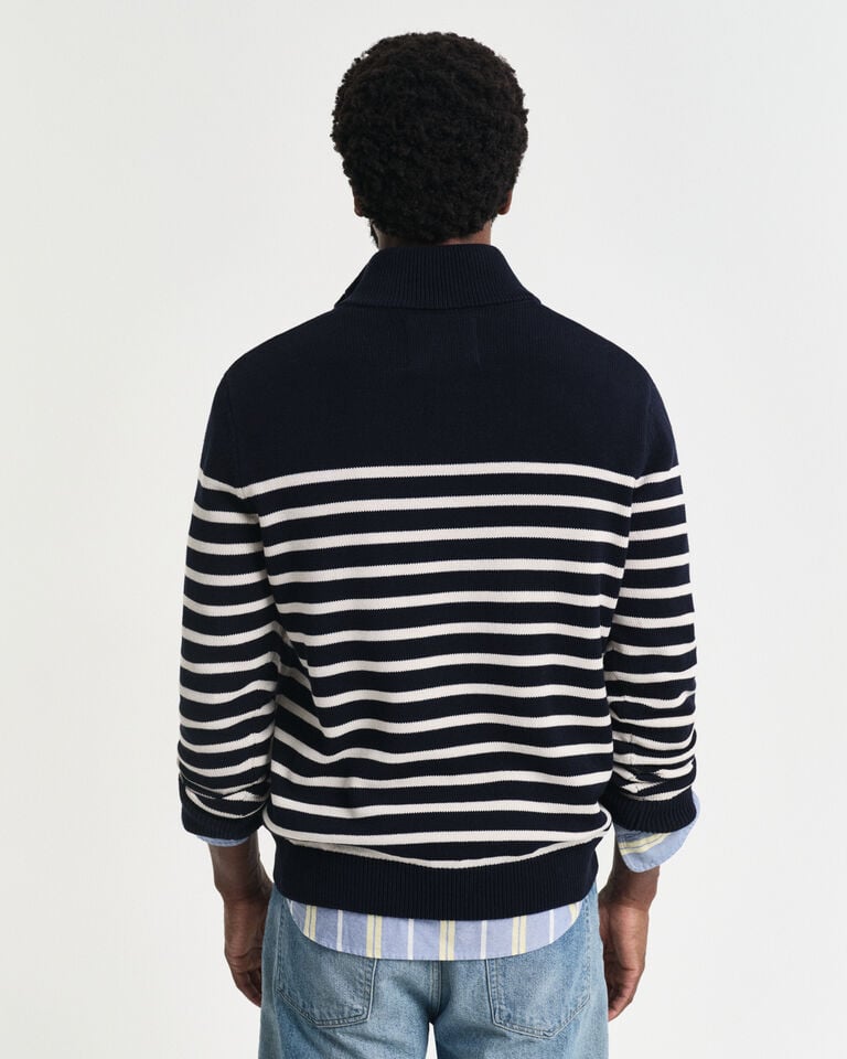 Gant Jersey de algodón a rayas con media botonadura en el cuello En oferta