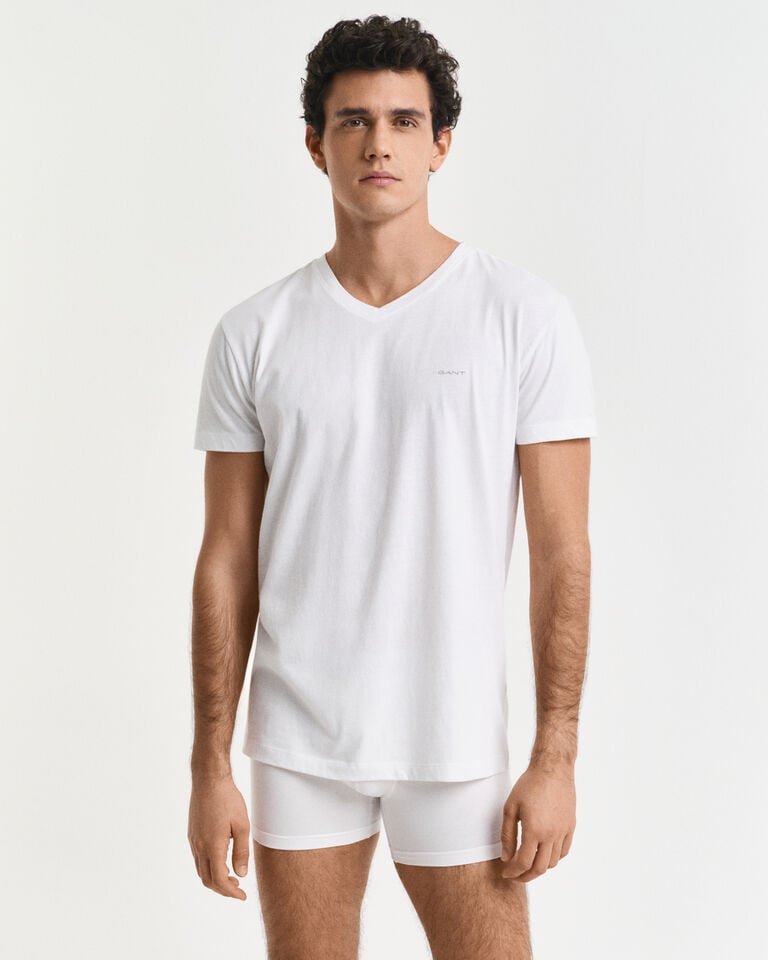 Gant Paquete de dos camisetas de cuello de pico En oferta