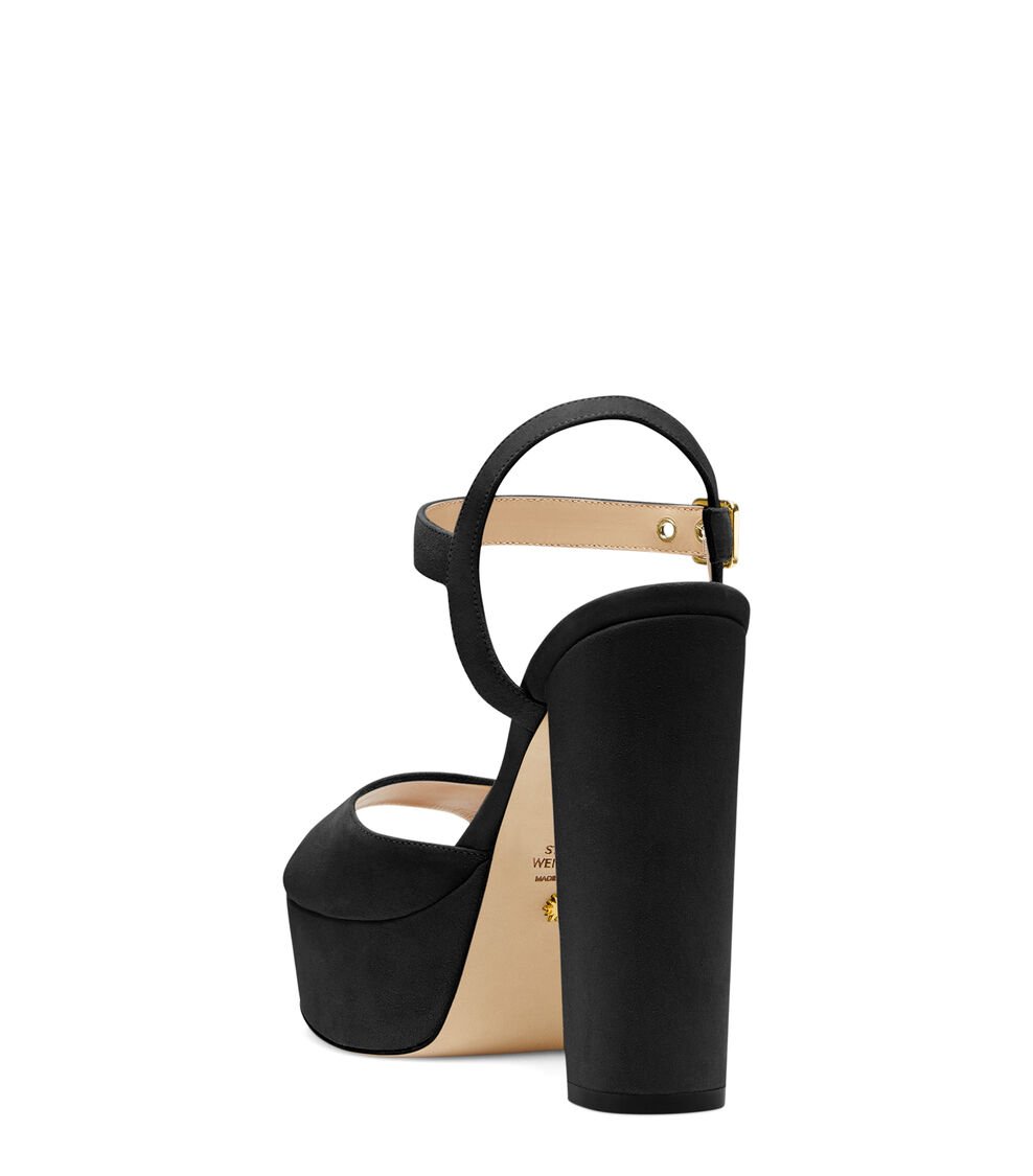 Stuart Weitzman RYDER 95 PLATFORM SANDAL en NEGRO de Mujer | Stuart Weitzman® Liquidación