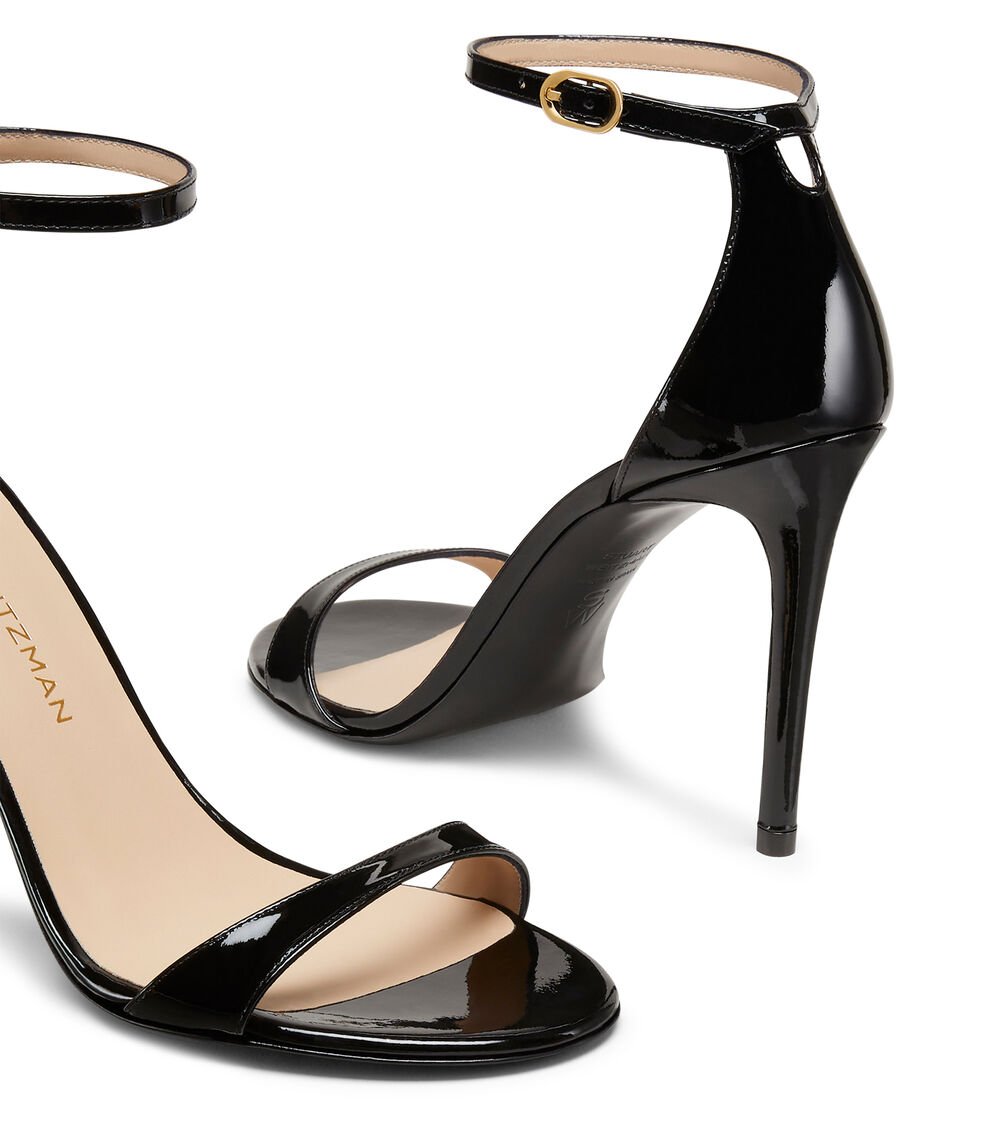 Stuart Weitzman NUDIST II 100 SANDAL en NEGRO de Mujer | Stuart Weitzman® Tienda de fábrica
