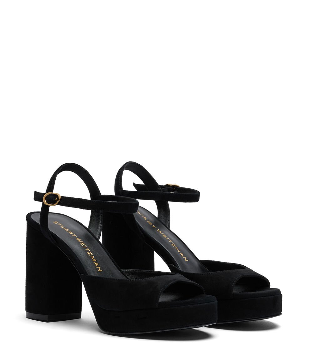 Stuart Weitzman DAYNA II PLATFORM SANDAL en NEGRO de Mujer | Stuart Weitzman® ÚLTIMAS EDICIONES