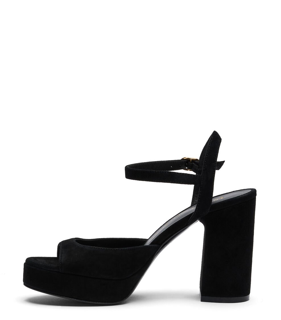 Stuart Weitzman DAYNA II PLATFORM SANDAL en NEGRO de Mujer | Stuart Weitzman® ÚLTIMAS EDICIONES