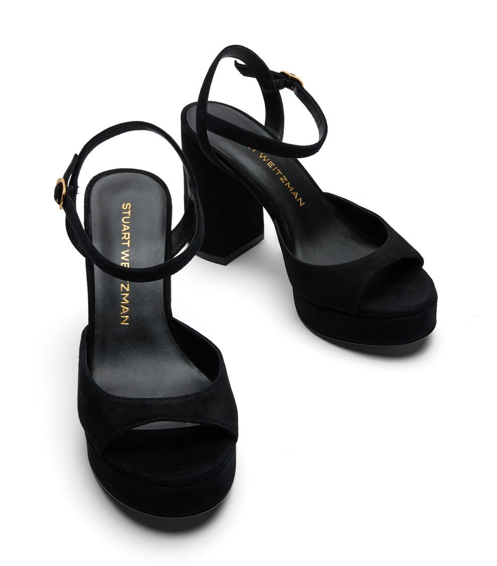 Stuart Weitzman DAYNA II PLATFORM SANDAL en NEGRO de Mujer | Stuart Weitzman® ÚLTIMAS EDICIONES