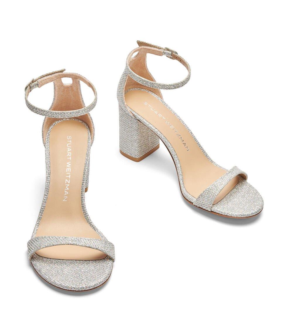 Stuart Weitzman NUDIST II 75 BLOCK SANDAL en CRISTAL de Mujer | Stuart Weitzman® Últimos 2 días