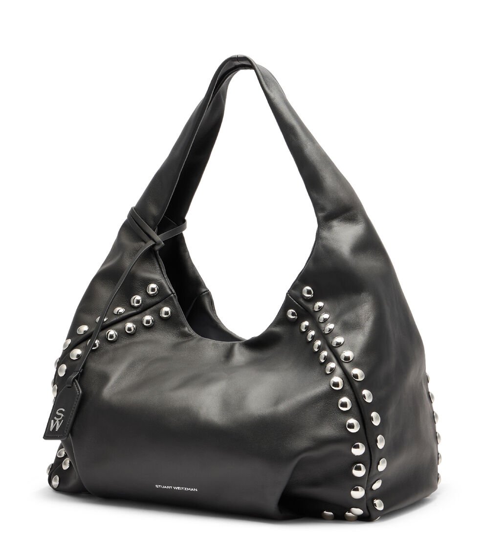 Stuart Weitzman MODA STUD HOBO BAG en BLACK de Mujer | Stuart Weitzman® Oferta especial de fábrica