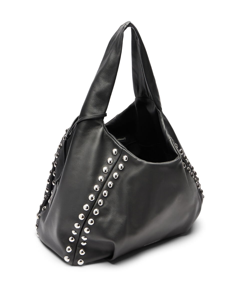 Stuart Weitzman MODA STUD HOBO BAG en BLACK de Mujer | Stuart Weitzman® Oferta especial de fábrica