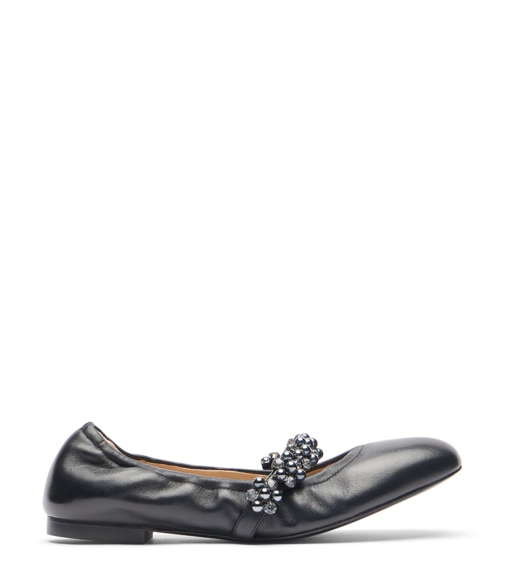 Stuart Weitzman POPPY BALLET FLAT en NEGRO/GRAFITO/NEGRO de Mujer | Stuart Weitzman® Último día