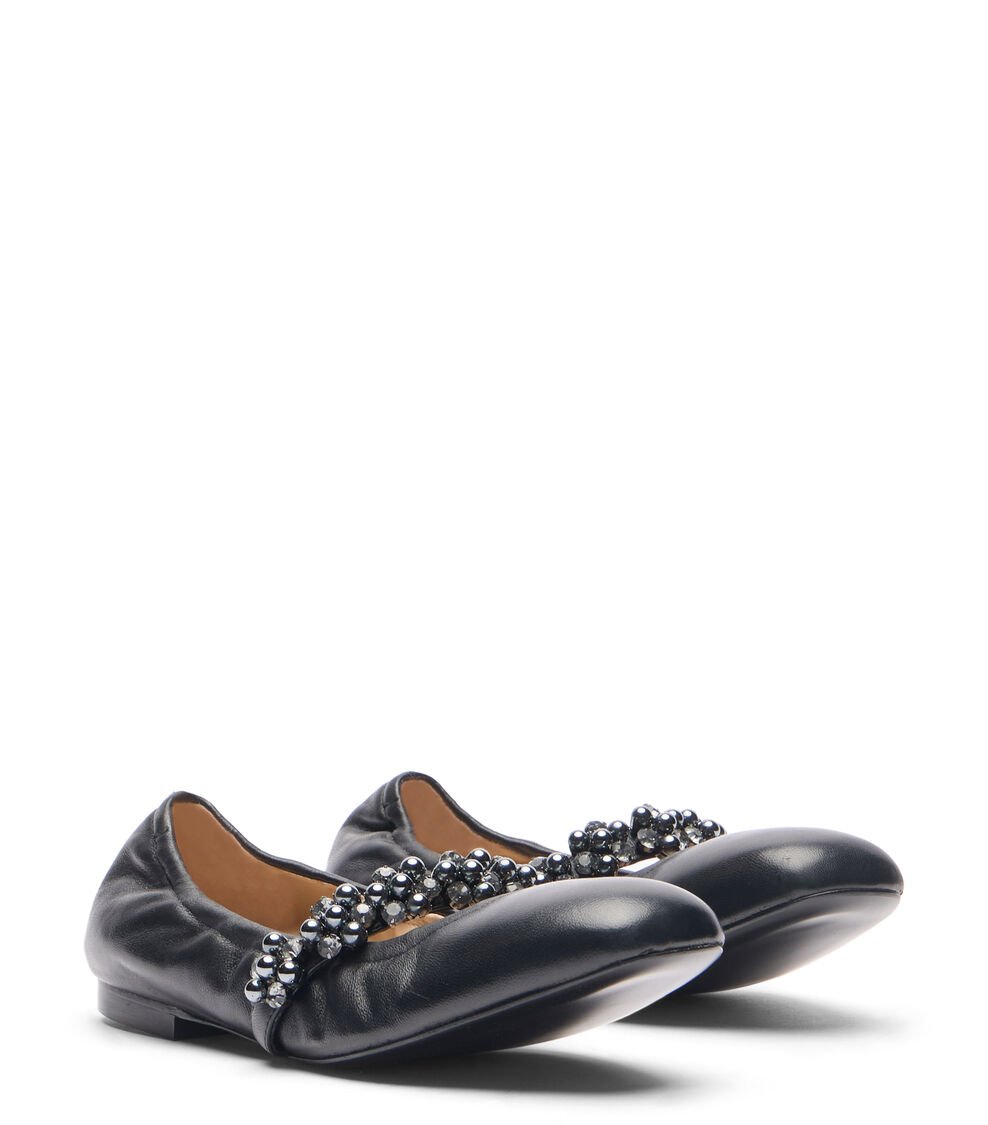 Stuart Weitzman POPPY BALLET FLAT en NEGRO/GRAFITO/NEGRO de Mujer | Stuart Weitzman® Último día