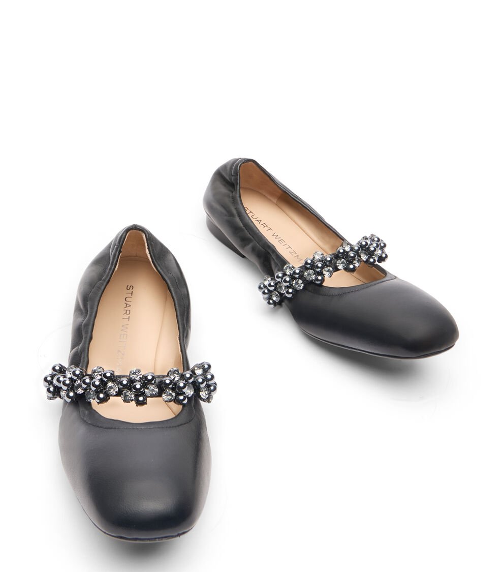 Stuart Weitzman POPPY BALLET FLAT en NEGRO/GRAFITO/NEGRO de Mujer | Stuart Weitzman® Último día