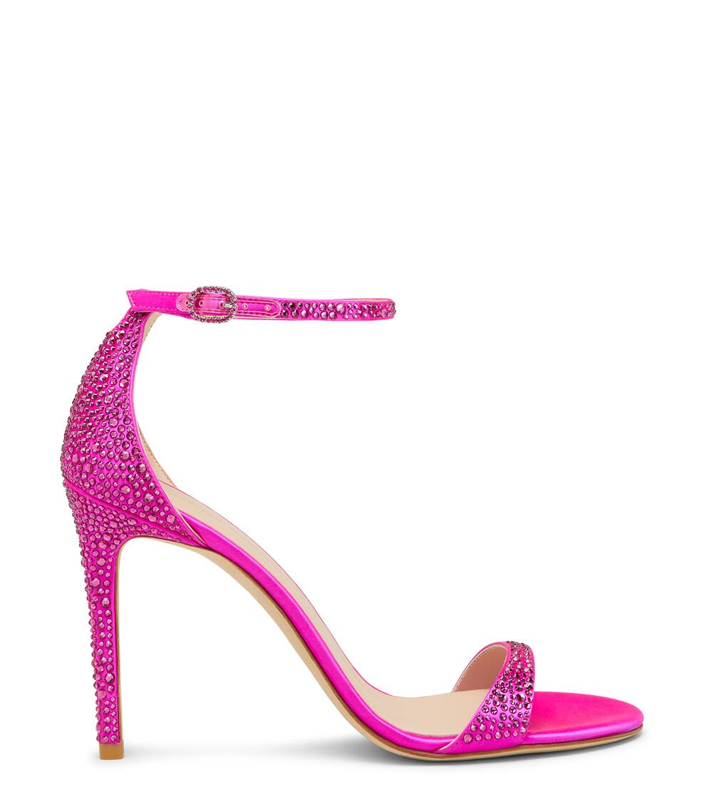 Stuart Weitzman NUDIST SHINE 100 SANDAL en FUCSIA de Mujer | Stuart Weitzman® Grandes descuentos