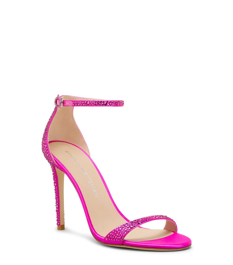 Stuart Weitzman NUDIST SHINE 100 SANDAL en FUCSIA de Mujer | Stuart Weitzman® Grandes descuentos