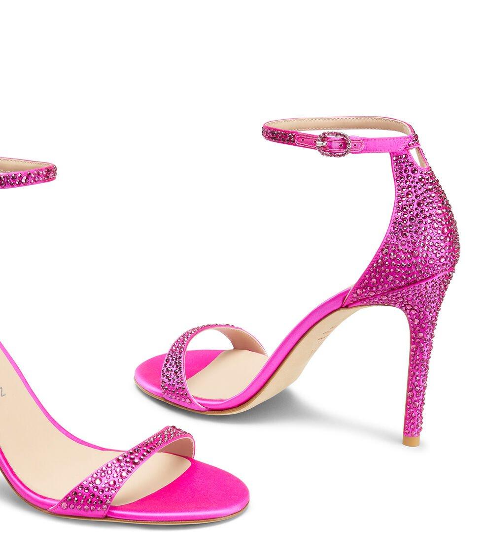 Stuart Weitzman NUDIST SHINE 100 SANDAL en FUCSIA de Mujer | Stuart Weitzman® Grandes descuentos