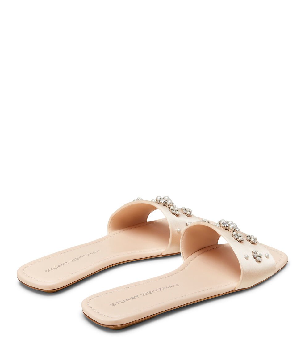 Stuart Weitzman POPPY FLAT SLIDE en BLUSH/CLARO/NATURAL de Mujer | Stuart Weitzman® Liquidación