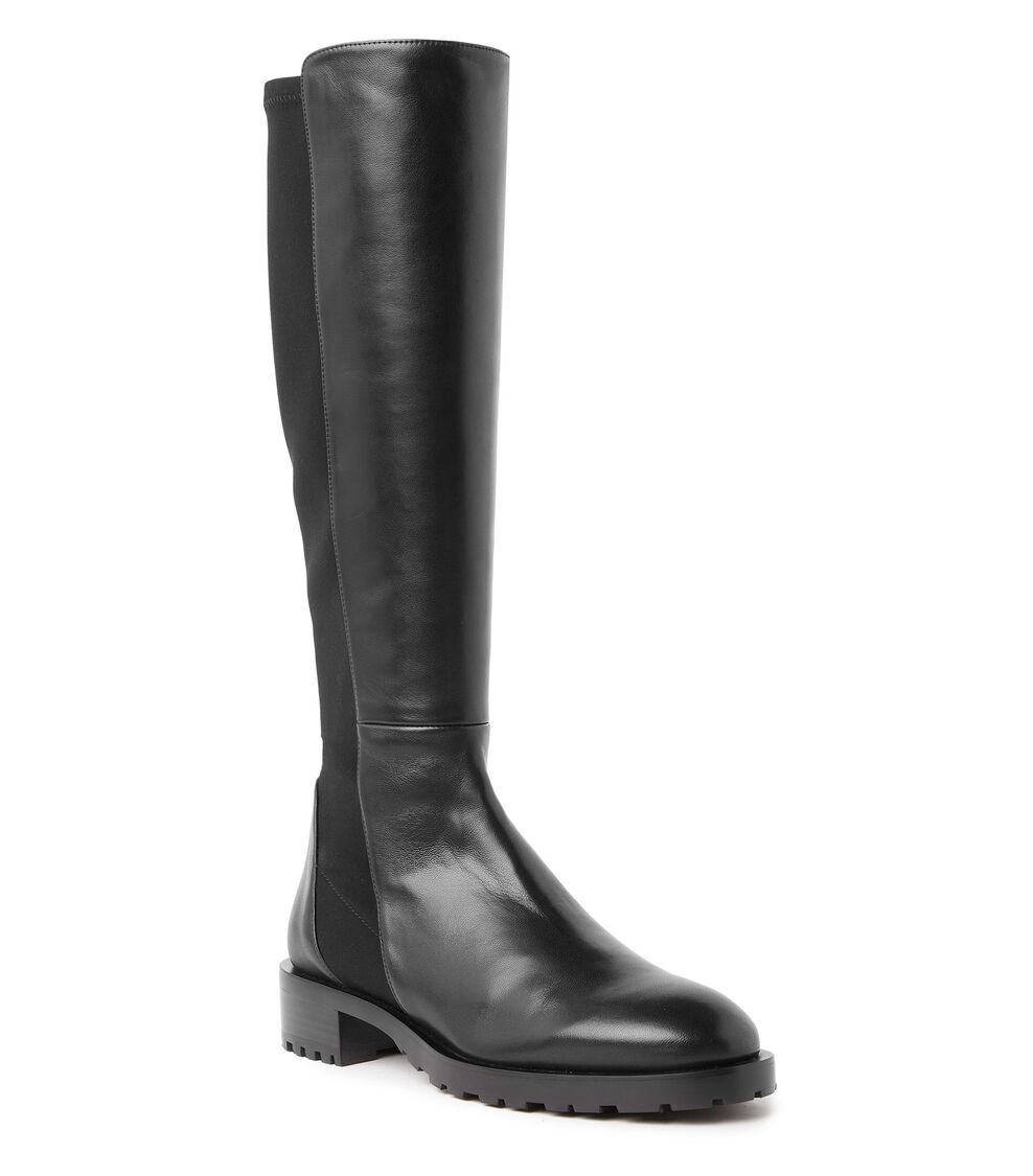 Stuart Weitzman 5050 KNEE-HIGH LUG BOOT en NEGRO de Mujer | Stuart Weitzman® Ventas relámpago