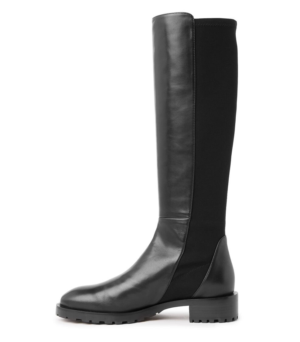 Stuart Weitzman 5050 KNEE-HIGH LUG BOOT en NEGRO de Mujer | Stuart Weitzman® Ventas relámpago
