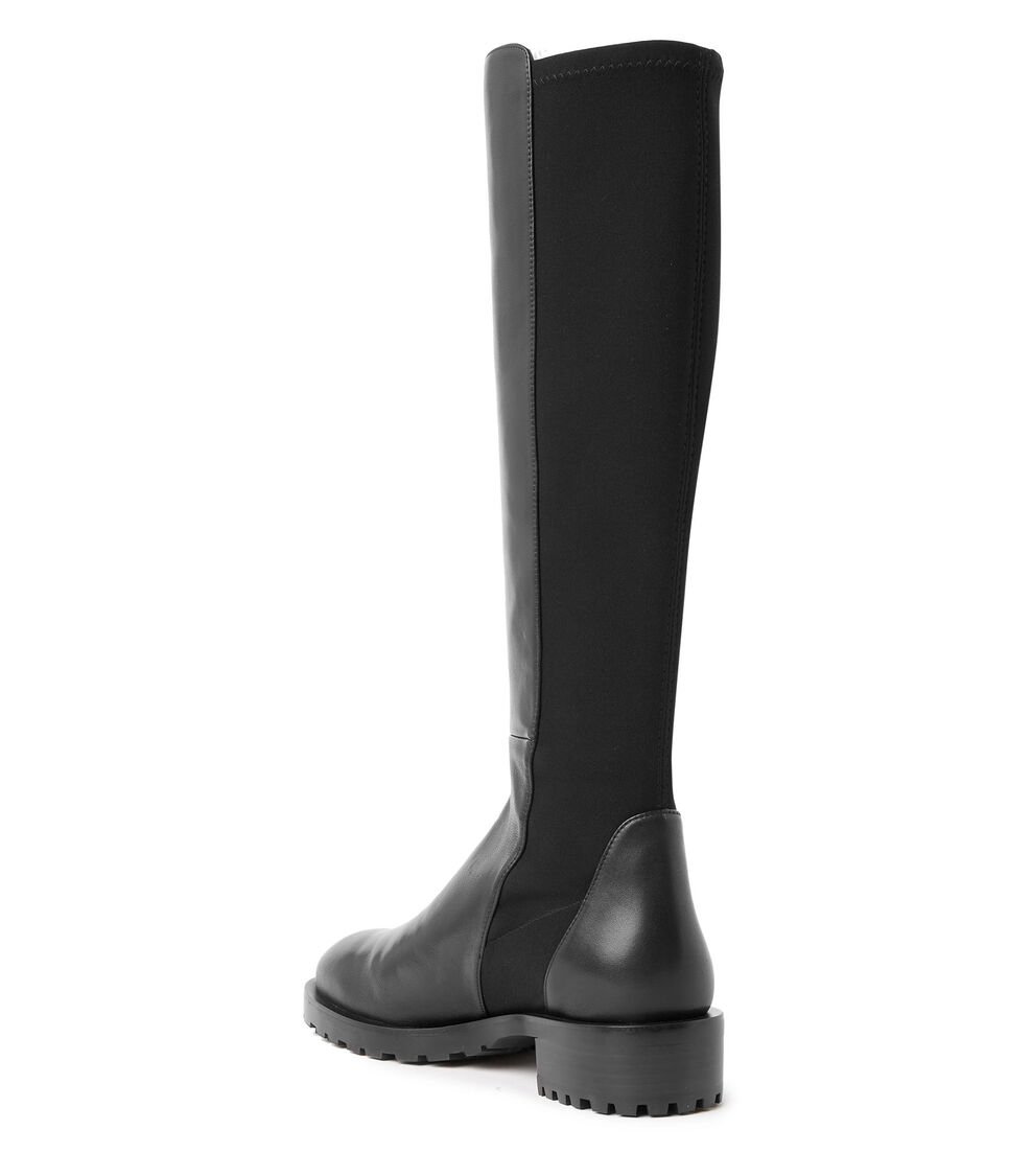 Stuart Weitzman 5050 KNEE-HIGH LUG BOOT en NEGRO de Mujer | Stuart Weitzman® Ventas relámpago
