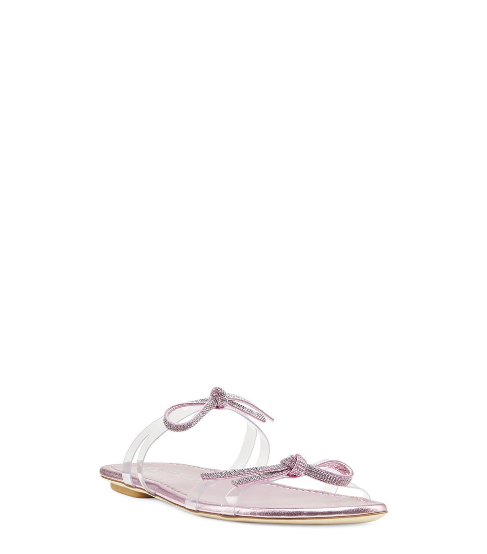 Stuart Weitzman SW BOW SLIDE en ALGODÓN DE AZÚCAR de Mujer | Stuart Weitzman® Mejor oferta